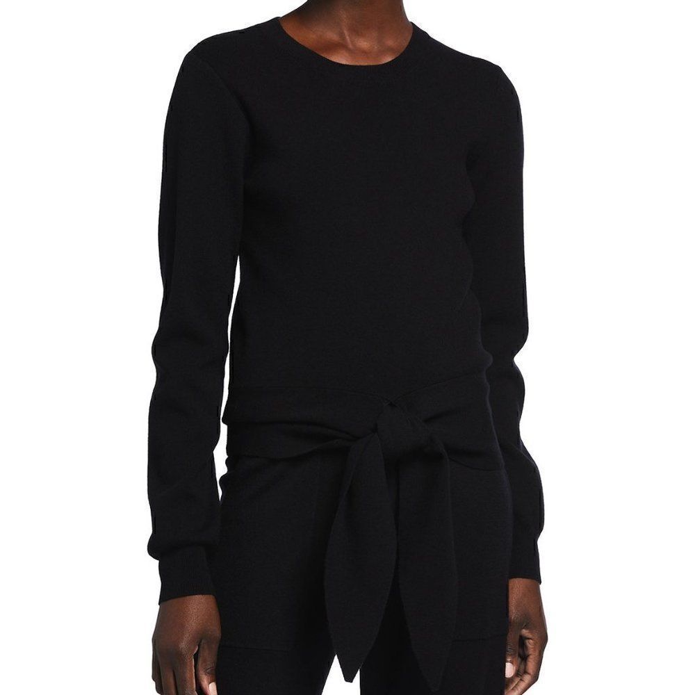 NWT Wayf Milo Black Tie Front Sweater